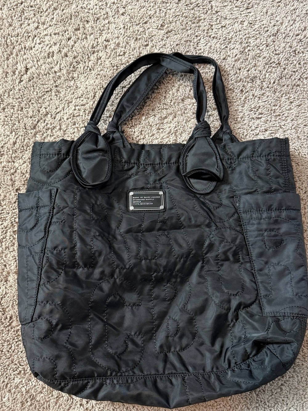 Marc Jacobs Black Quilted Logo Tote